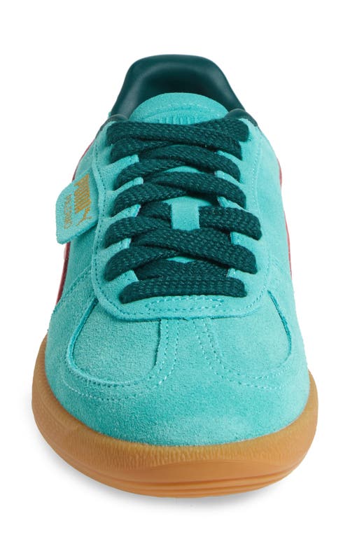 Puma Palermo Retro Colours Leather Sneakers Women In Aquatic-dark Myrtle