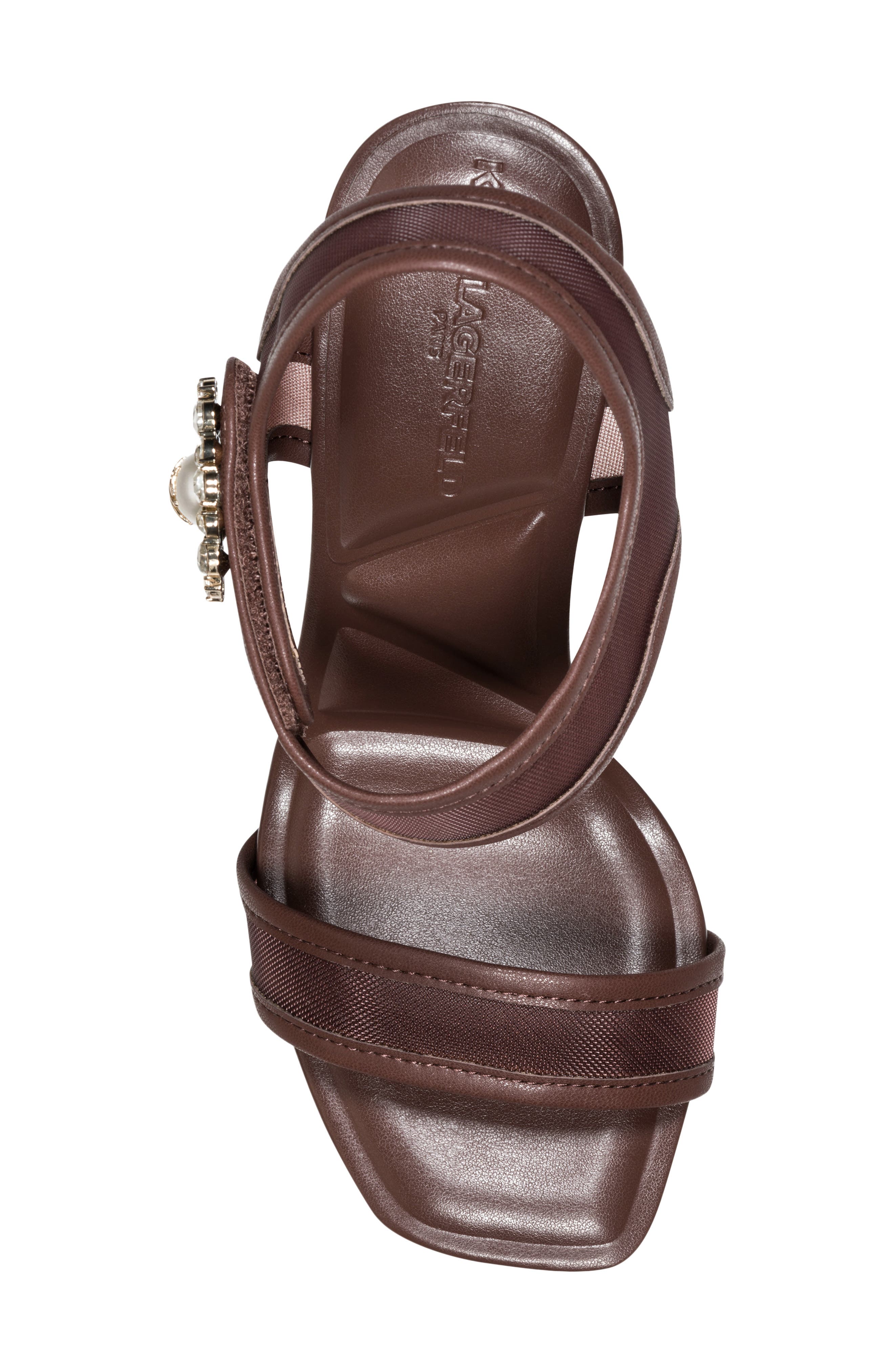 Celida Mesh Ankle Strap Sandal, Alternate, color, COGNAC