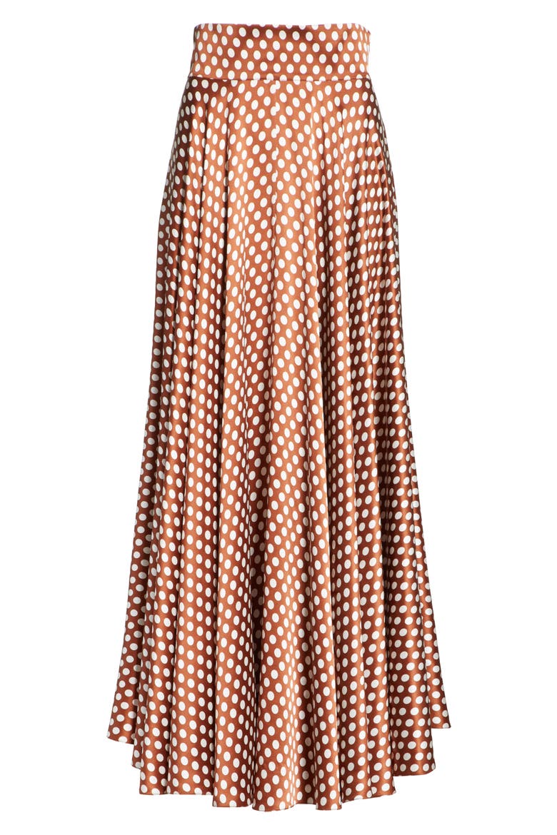 High Waist Dot Maxi Skirt, Alternate, color, BAKER DOT SMALL SIENNA