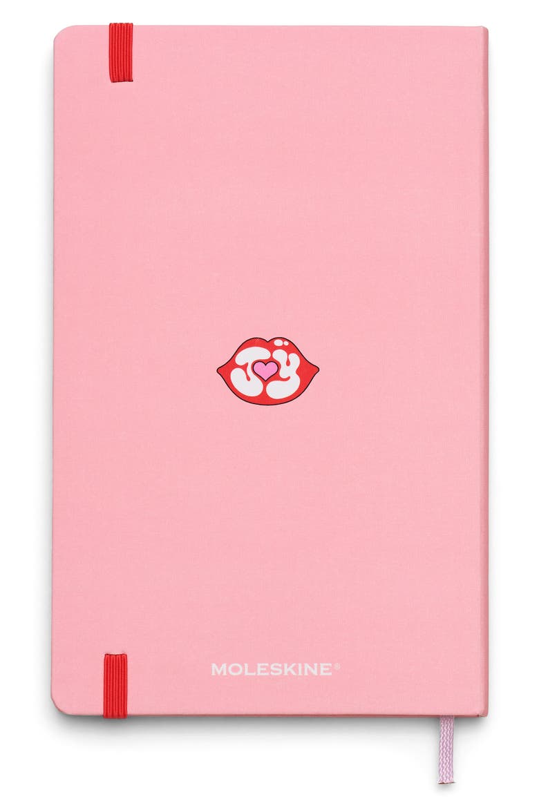 x Marc Jacobs Joy Large Hard Cover Ruled Notebook, Alternate, color, RED / PINK MOUTH