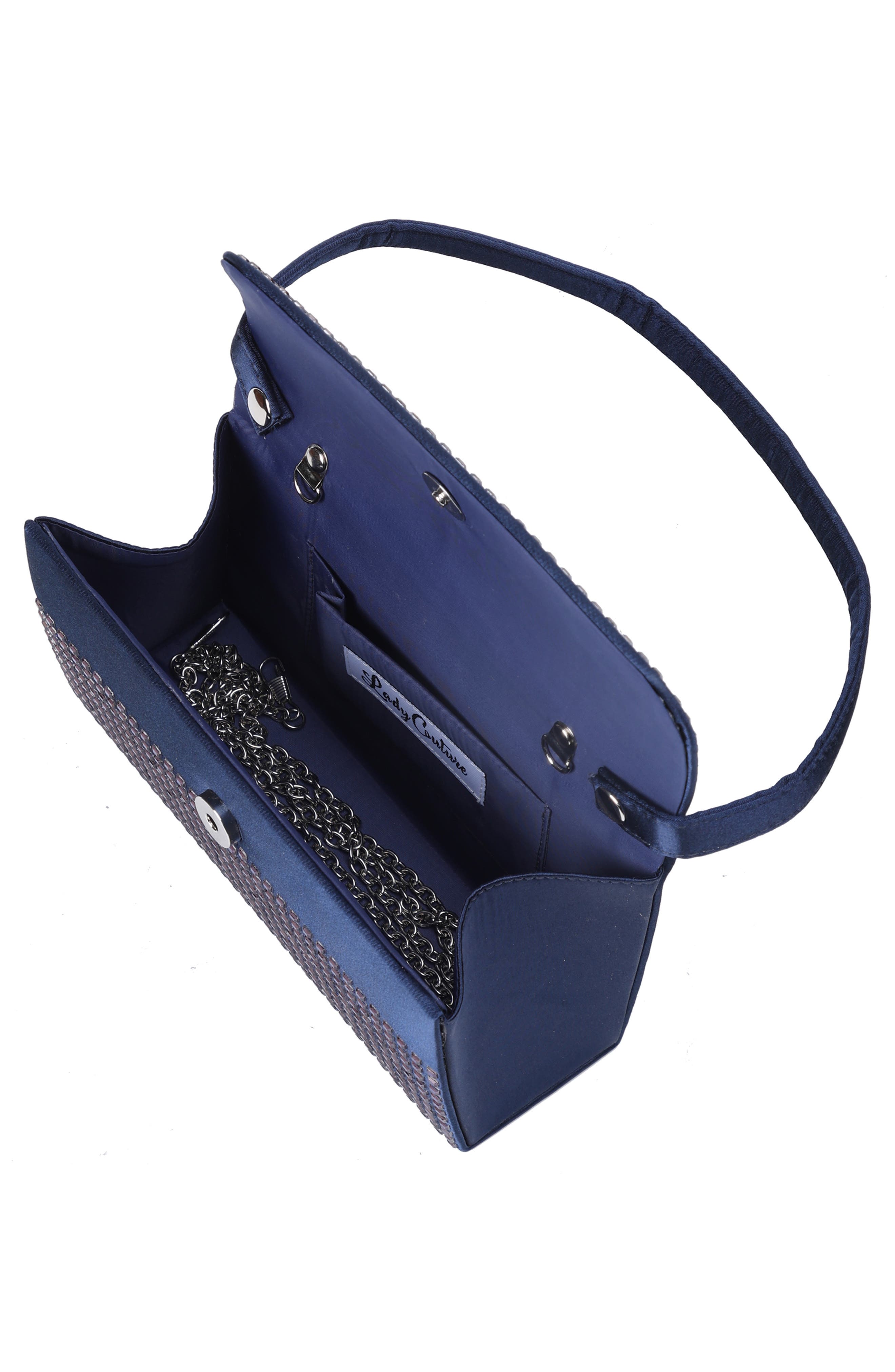 Shana Rhinestone Handbag, Alternate, color, NAVY