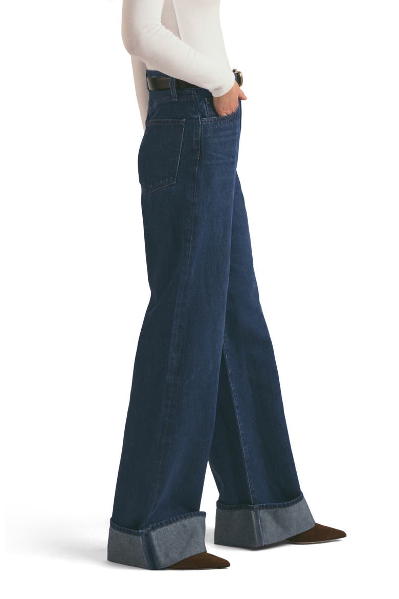 The Masha Cuffed High Waist Wide Leg Jeans, Alternate, color, BELMONT