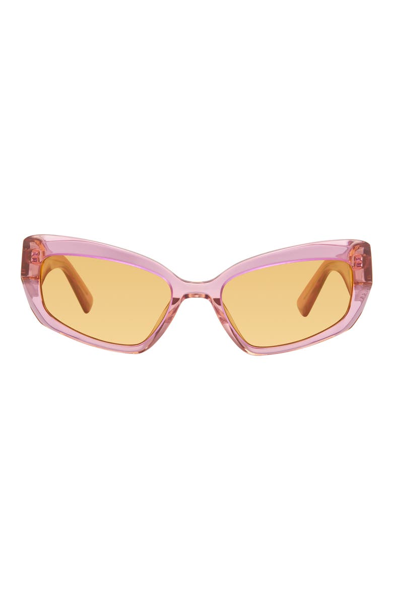 55mm Rectangular Sunglasses, Main, color, PINK YELLOW/ YELLOW