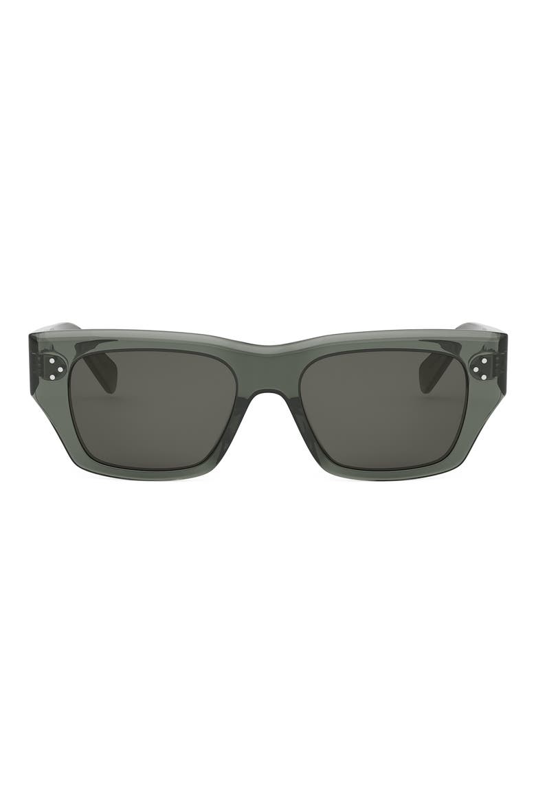 Bold 3 Dots 53mm Geometric Sunglasses, Main, color, LIGHT GREEN / SMOKE