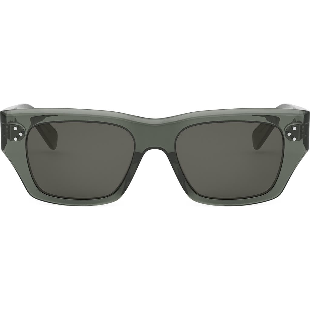 Celine Bold 3 Dots 53mm Geometric Sunglasses In Green