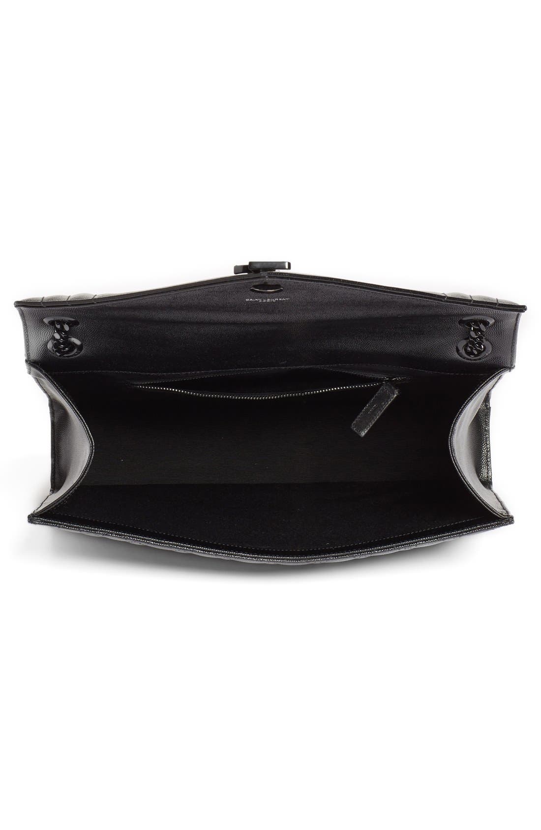 Saint Laurent 'Medium Monogram' Chevron Quilted Leather Shoulder Bag, Alternate, color, 