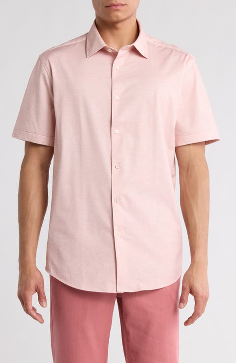 Miles OoohCotton® Solid Short Sleeve Button-Up Shirt