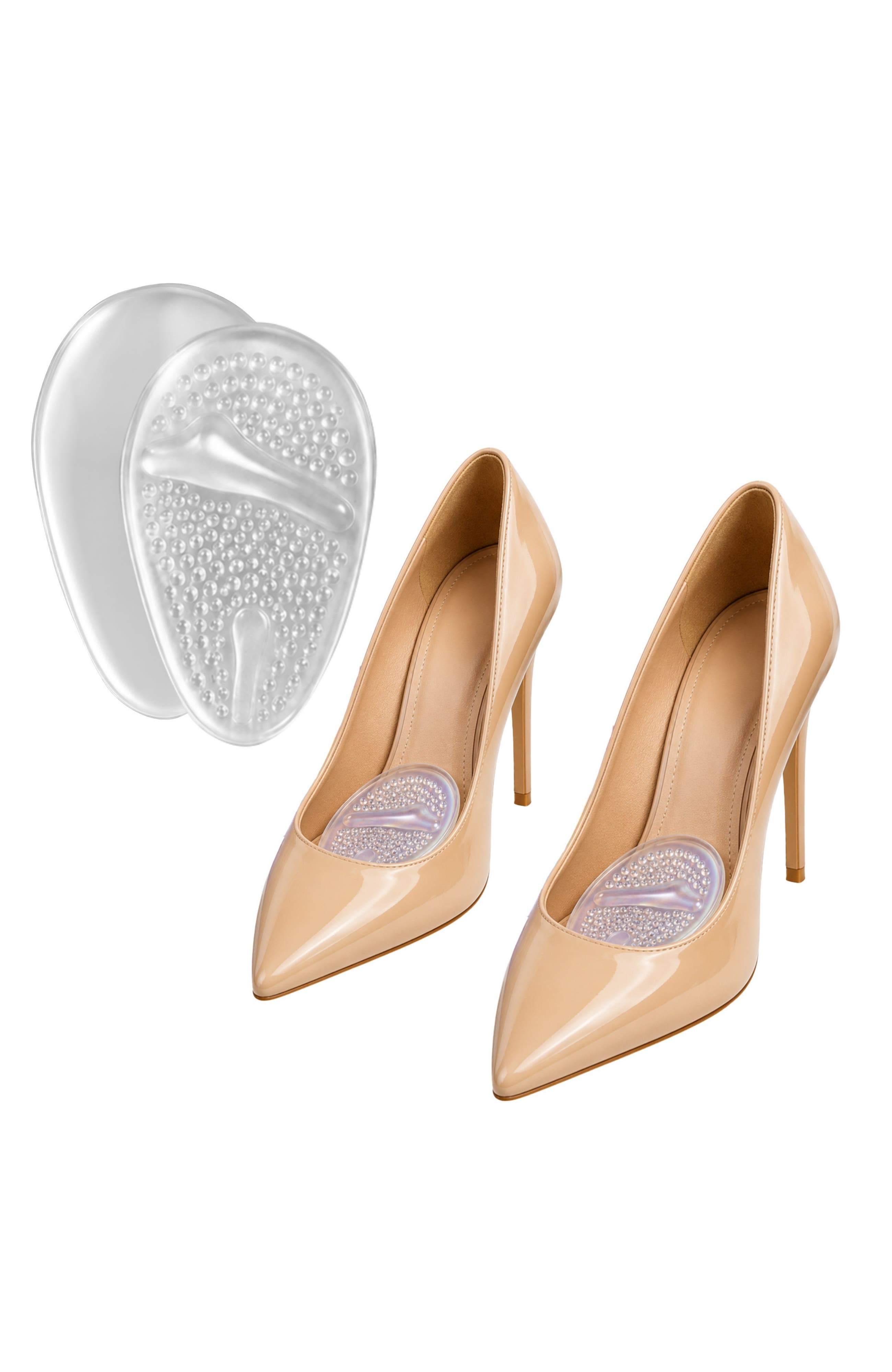 2-Pack Metatarsal Pads Ball Of Foot Cushions, Alternate, color, Clear