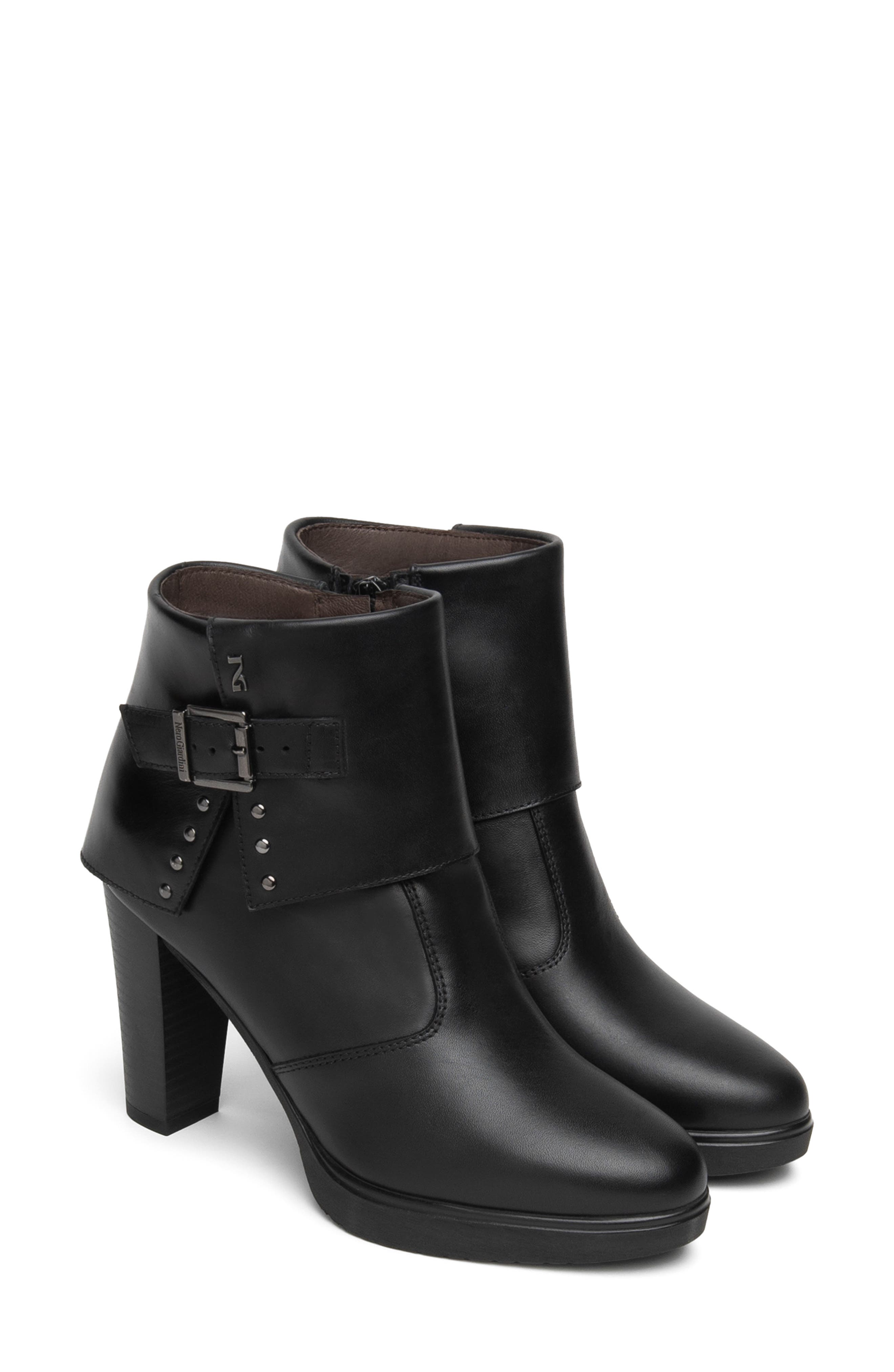 Platform Cuff Bootie, Main, color, BLACK