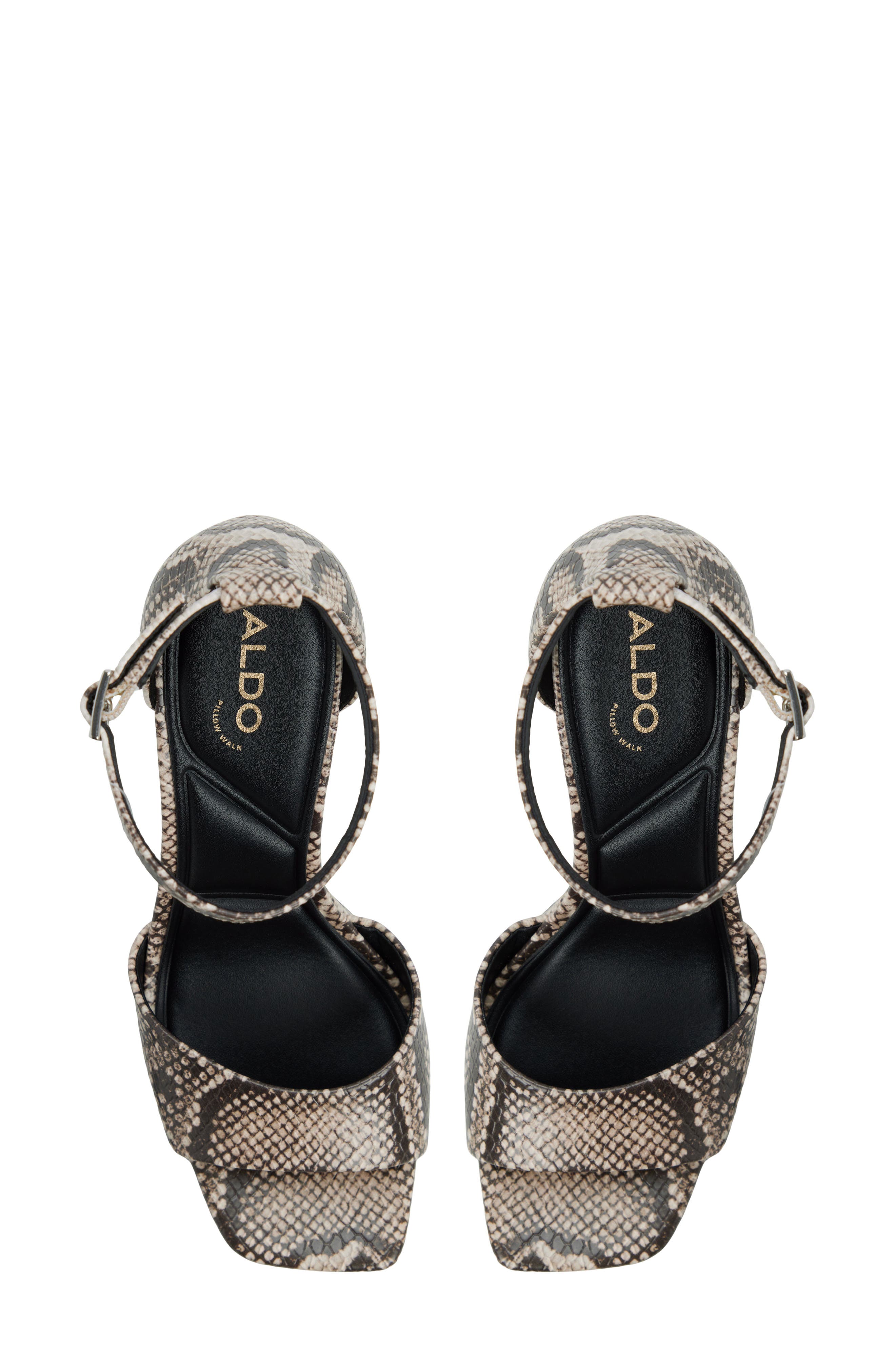 ALDO Eleonia Ankle Strap Platform Sandal, Alternate, color, Open Brown