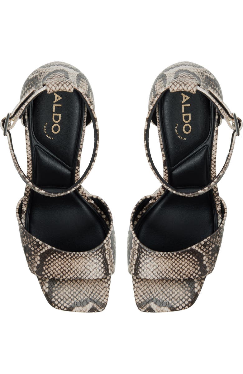 ALDO Eleonia Ankle Strap Platform Sandal, Alternate, color, Open Brown