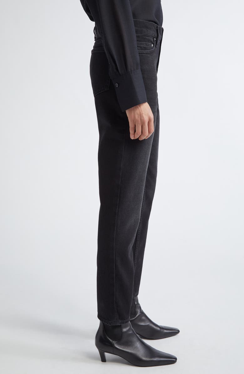 TOTEME Low Rise Tapered Leg Jeans, Alternate, color, Faded Black