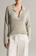 Vince Coated Cotton Blend Polo Sweater