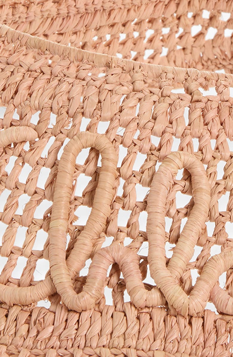Chloé Summer Banana Crochet Raffia Visor, Alternate, color, Summery Beige