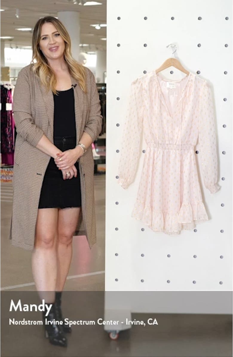 x BFF Laura Smocked Waist Long Sleeve Minidress, sales video thumbnail