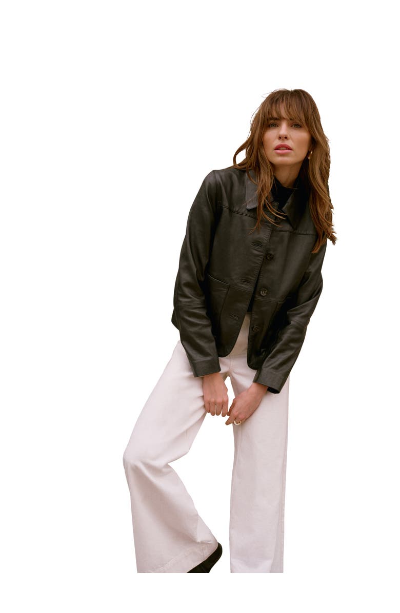 MINT VELVET Leather Pocket Detail Jacket, Alternate, color, Black