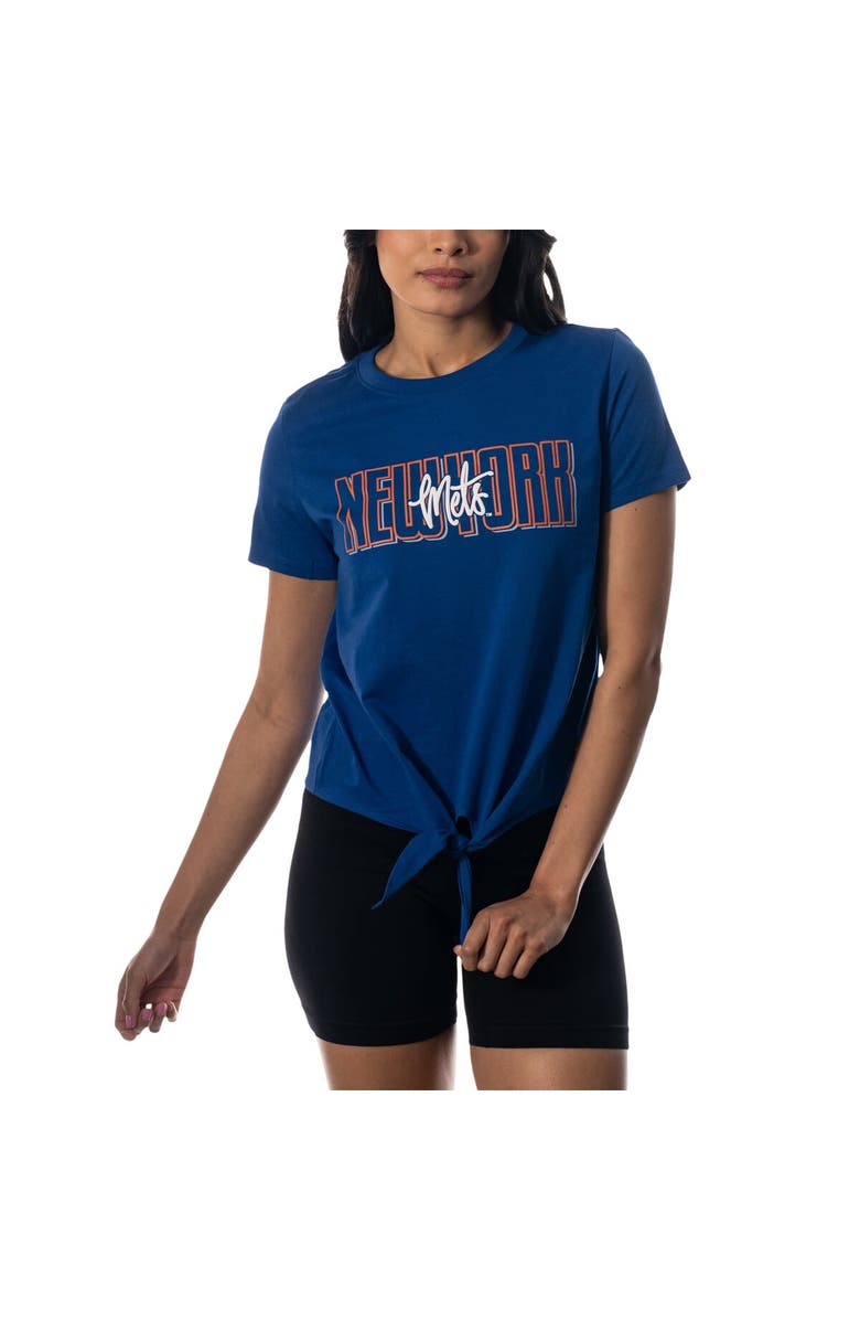 THE WILD COLLECTIVE Women's The Wild Collective Royal New York Mets Twist Front T-Shirt, Alternate, color, Royal