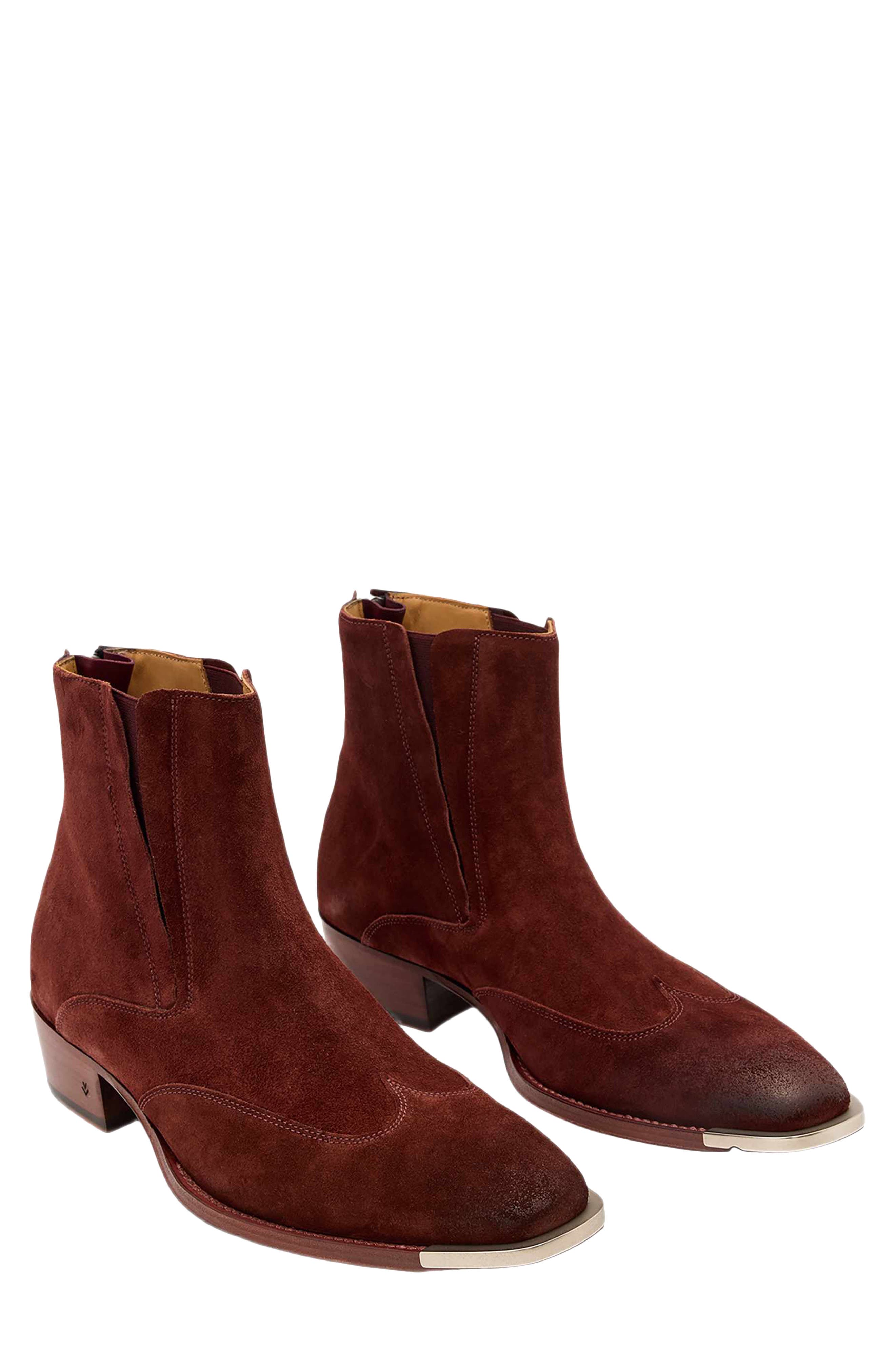 Windsor Wingtip Leather Boot, Main, color, TAMARIND
