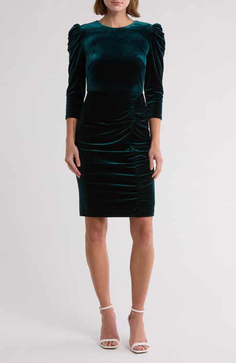 Vince Camuto Ruched Velvet Bodycon Dress