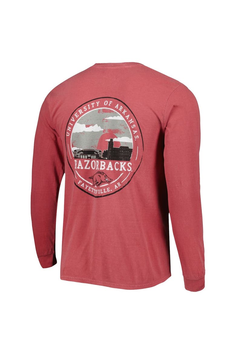 Men's Cardinal Arkansas Razorbacks Circle Campus Scene Long Sleeve T-Shirt, Alternate, color, Cardinal