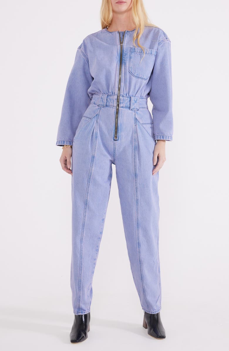 ÉTICA Fatima Denim Utility Jumpsuit, Alternate, color, 