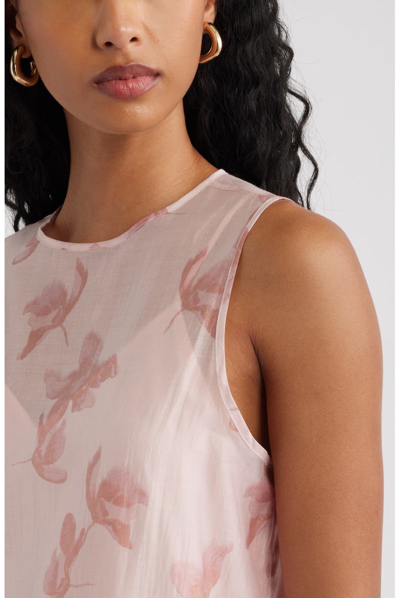 Organza Shift Dress, Alternate, color, PINK WINDY HIBISCUS