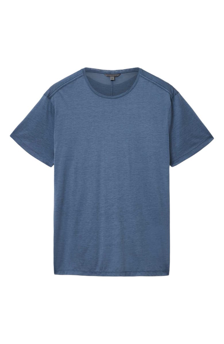 John Varvatos Amato Silk & Organic Cotton Crewneck T-Shirt, Alternate, color, Oiled Blue