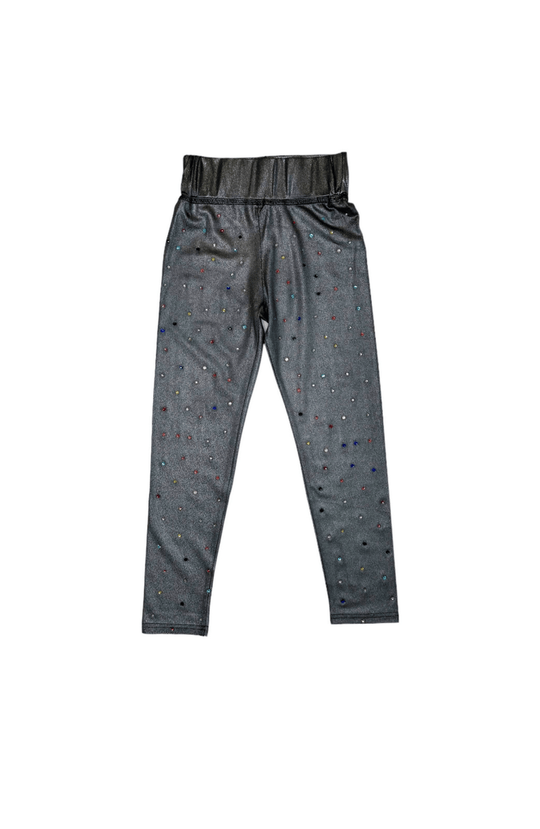 Lola + The Boys Rainbow Crystal Shimmer Leggings, Main, color, Grey