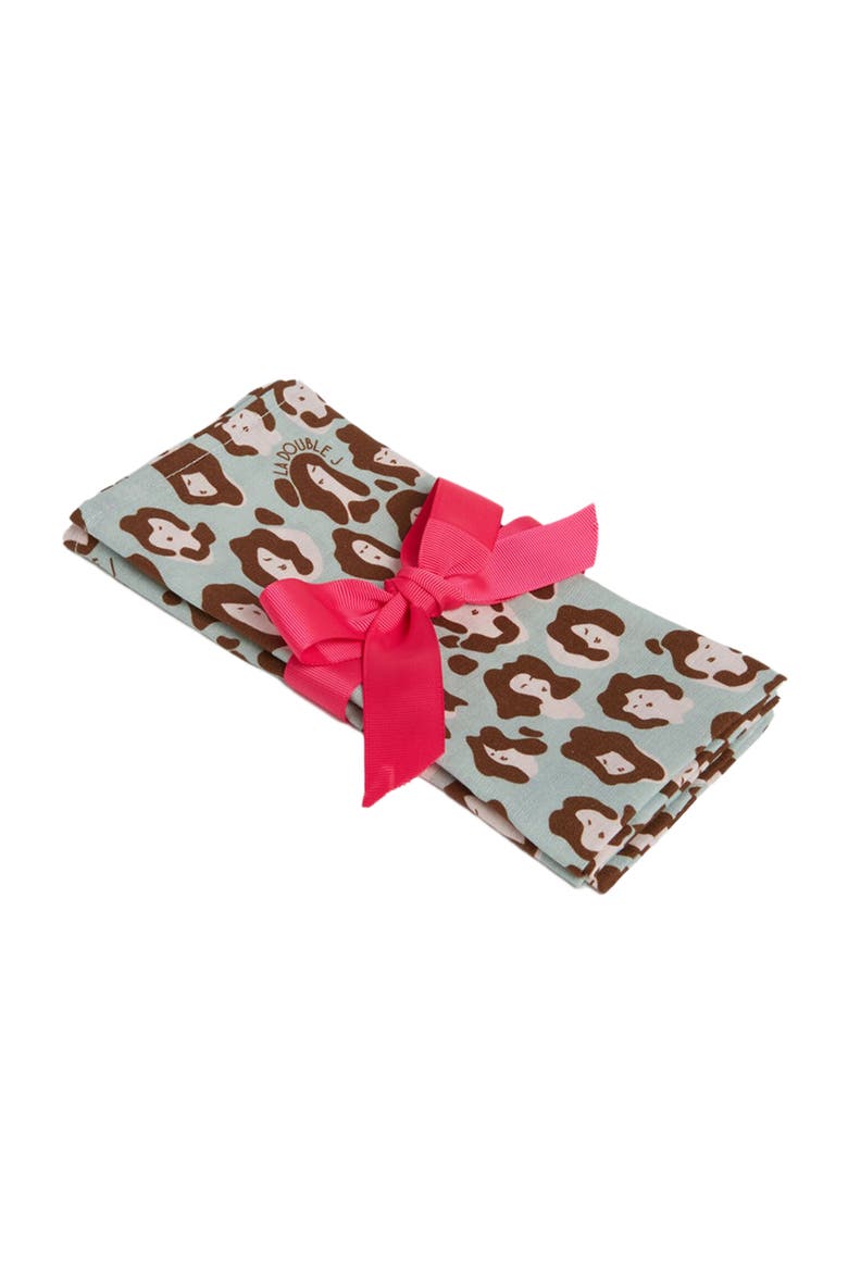 Large Napkins Set Of 2 (45X45) Lady Leopard Acqua Acquamarin, Main, color, Lady Leopard Acqua Acquamarin