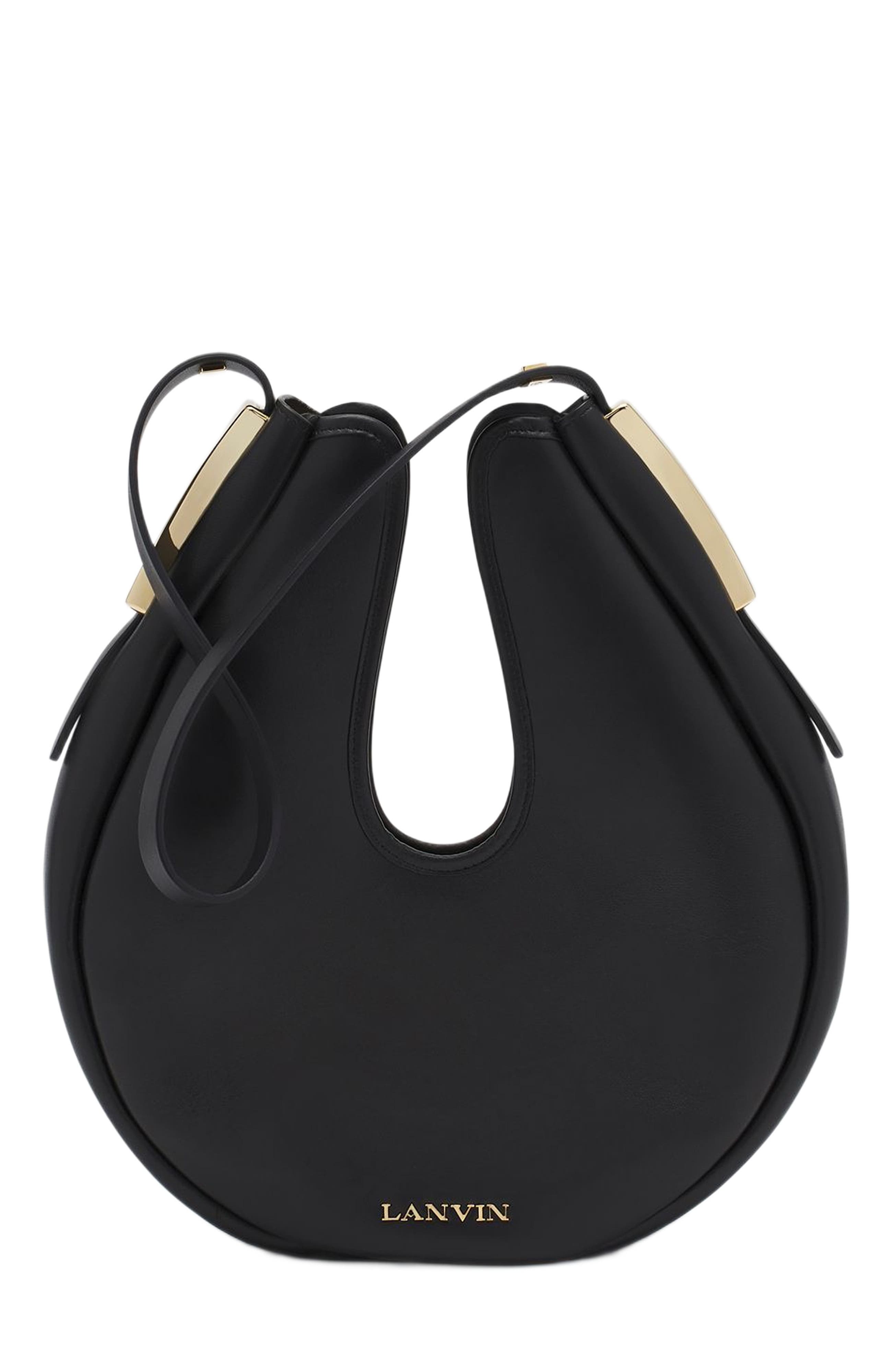 Lanvin Hobo Cymbal Leather Bag, Main, color, 
