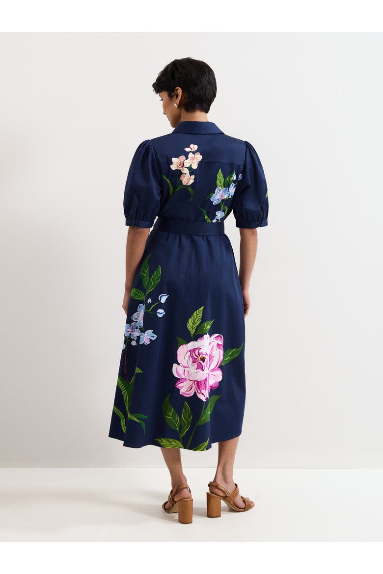 Kerrie Floral Shirt Dress, Alternate, color, Navy