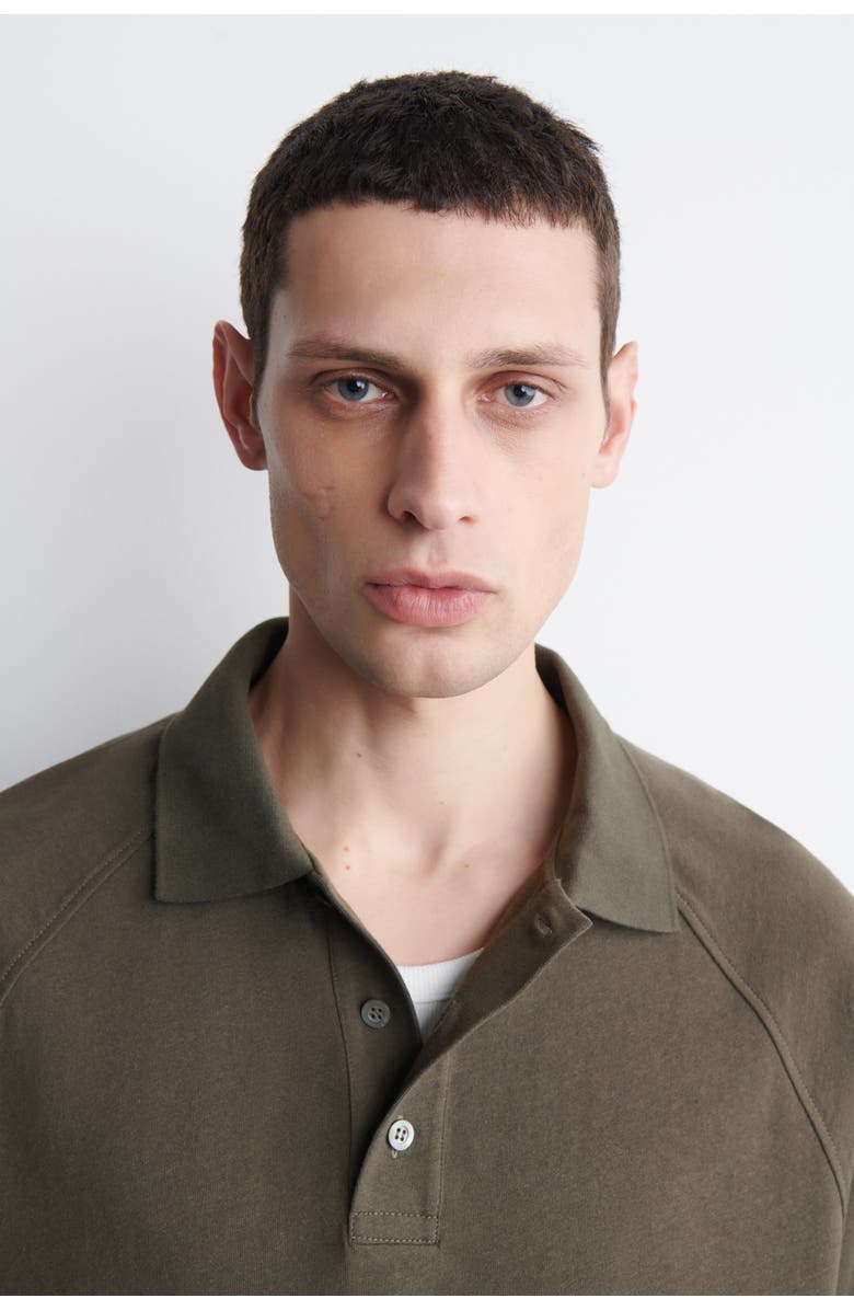 COS Relaxed Cotton-Linen Polo Shirt, Alternate, color, Brown