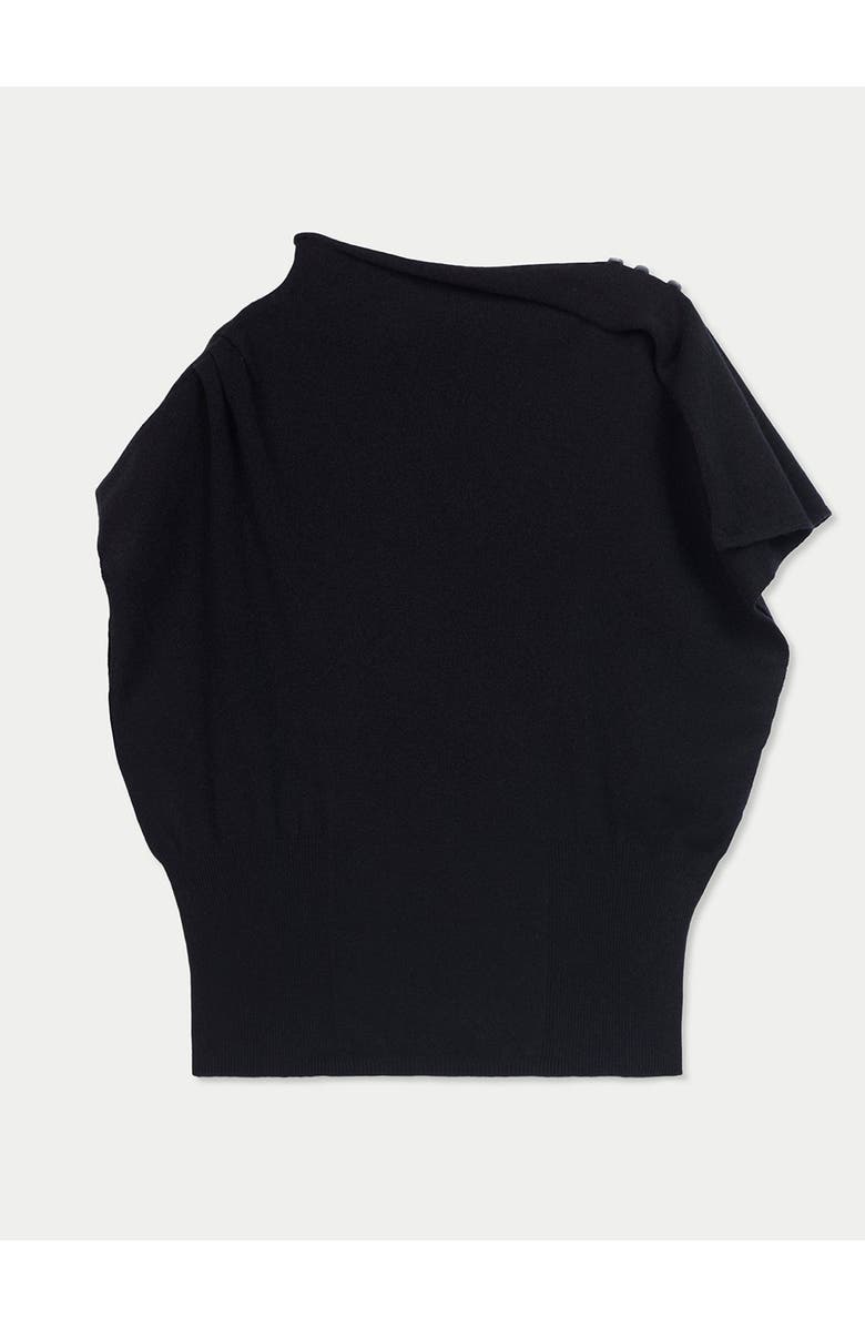Gobi Cashmere Cashmere Asymmetrical Top, Alternate, color, Black