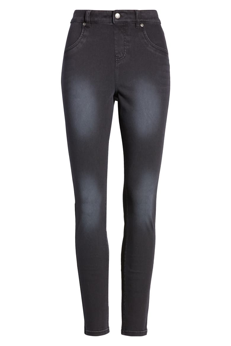 AZ Ultrasoft Denim Leggings, Alternate, color, FADED BLACK WASH