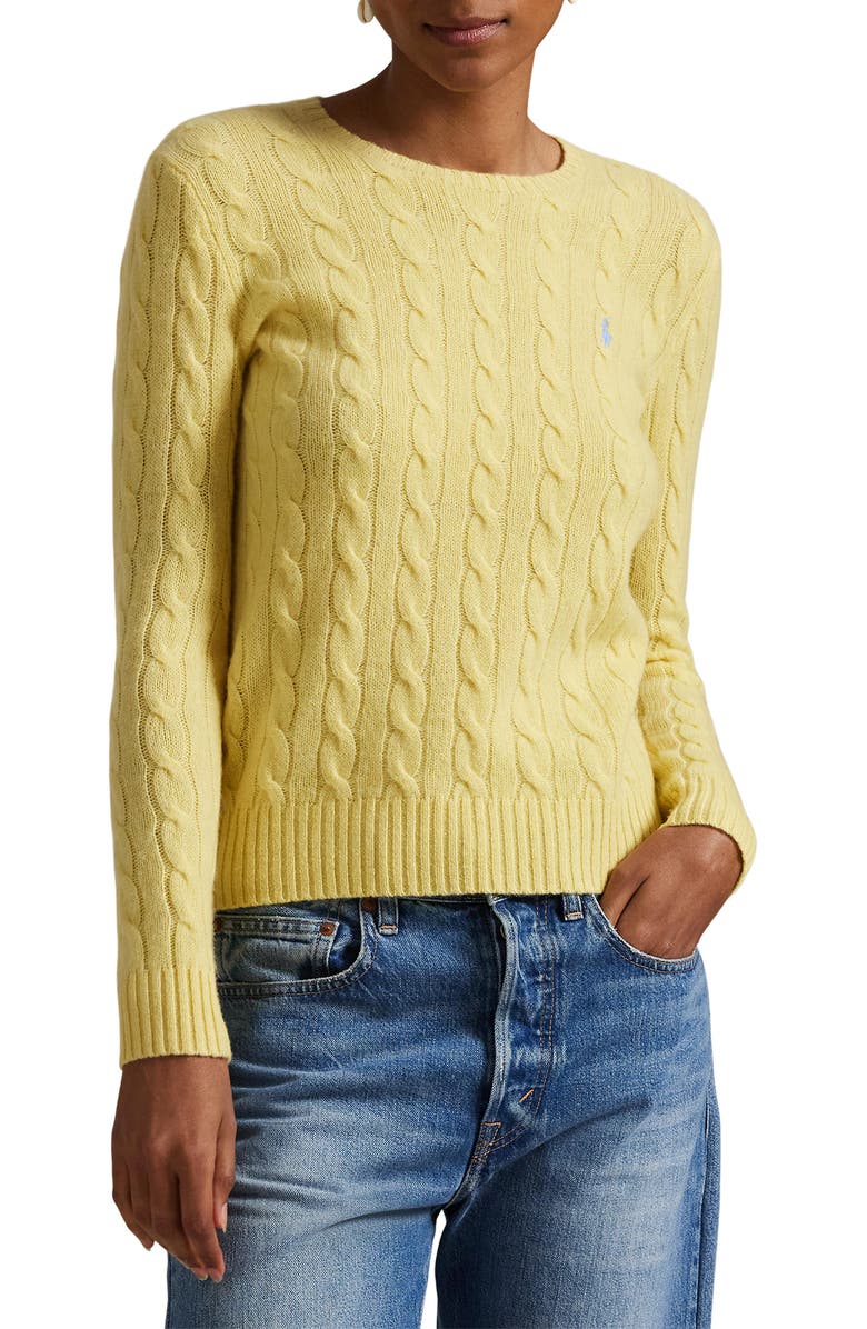 Polo Ralph Lauren Cable Stitch Wool & Cashmere Sweater, Main, color,