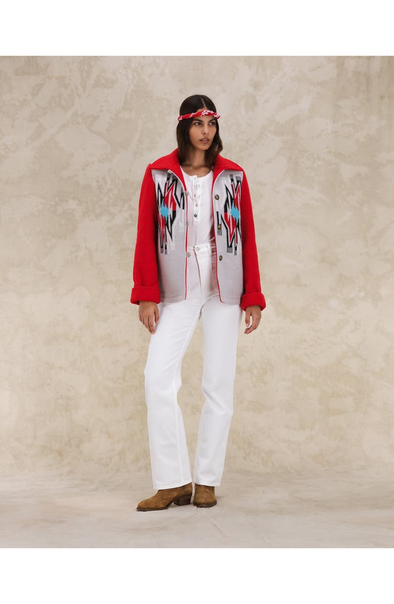 Fortela Fearce Navajo Wool Blend Jacket, Alternate, color, Navajo Red