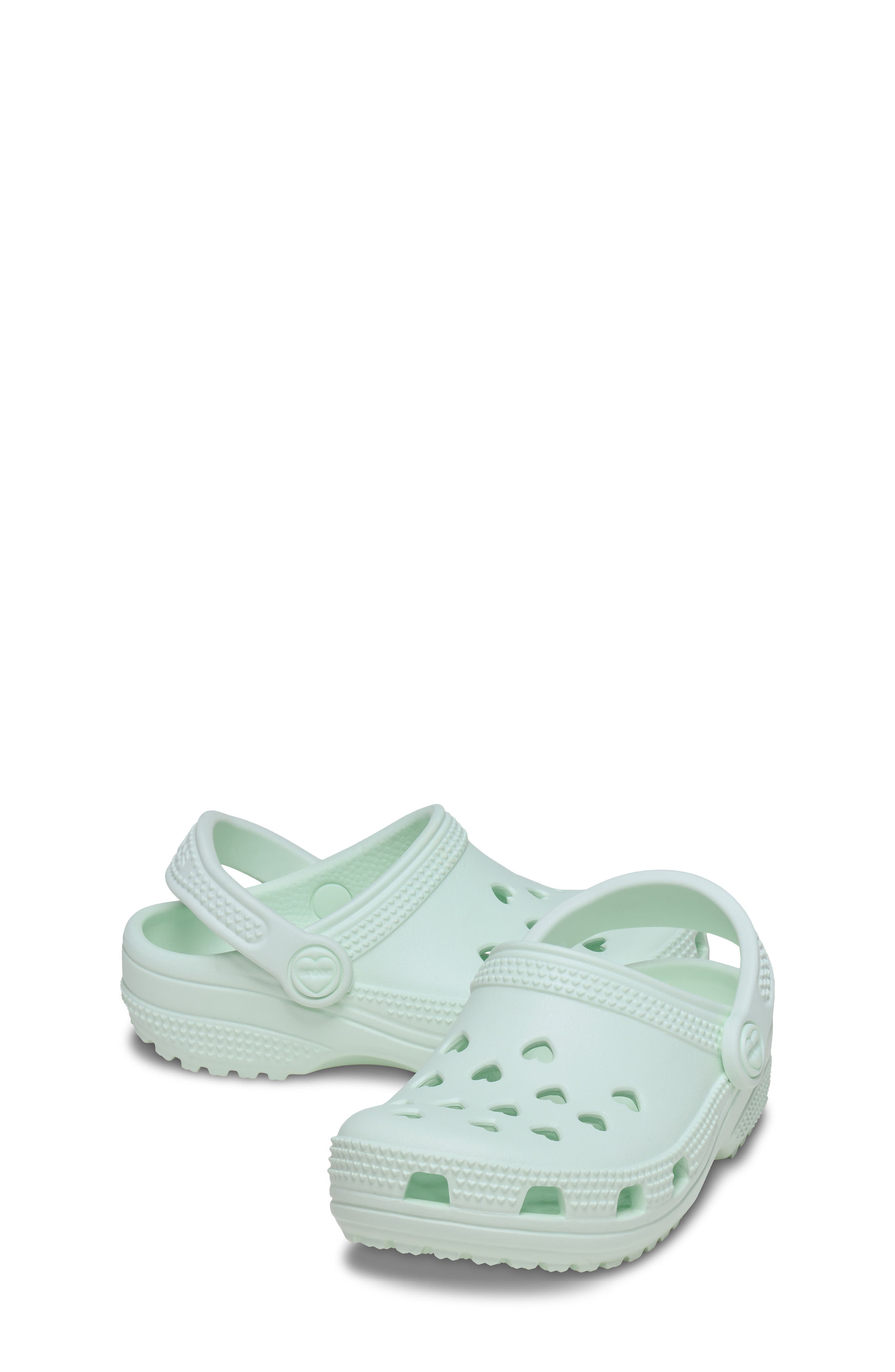 CROCS Kids' Classic Hearts Cutout Clog, Alternate, color, Retro Ice