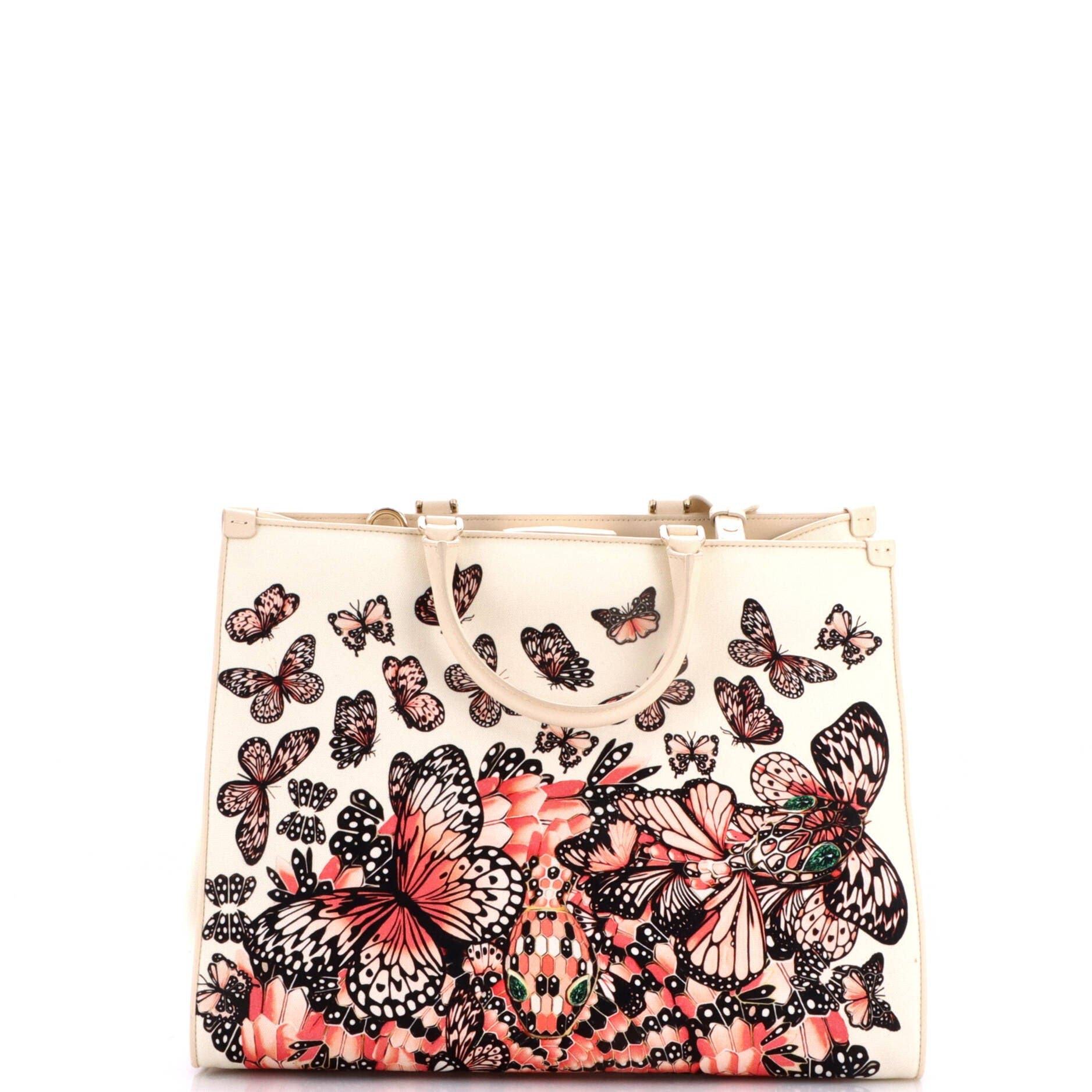 Convertible Shopping Tote Printed Canvas and Leather Medium, Alternate, color, Brown