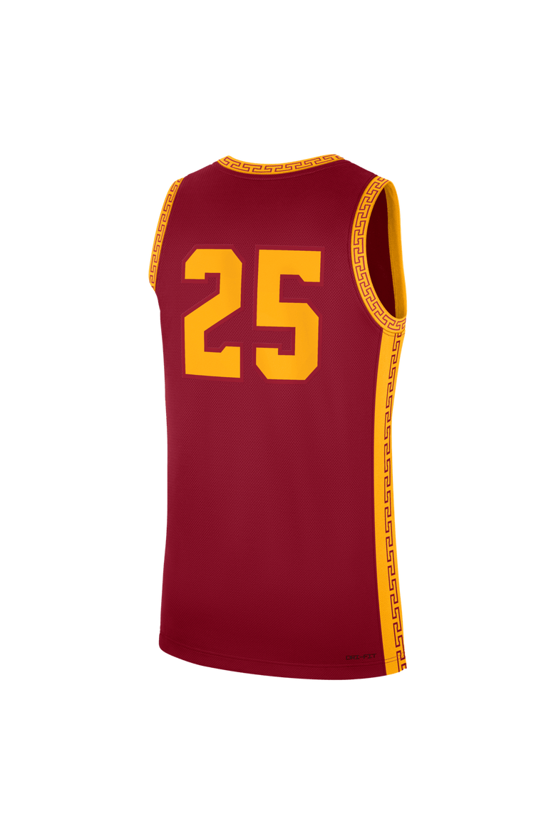 Men's Nike #25 Cardinal USC Trojans Road Replica Basketball Jersey, Alternate, color, Cardinal