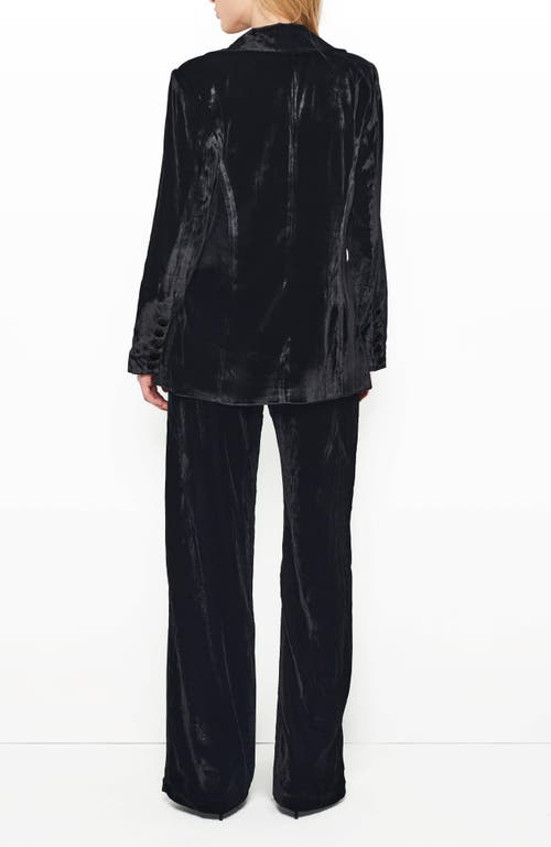 As By Df Fiona Velvet Boyfriend Blazer In Black