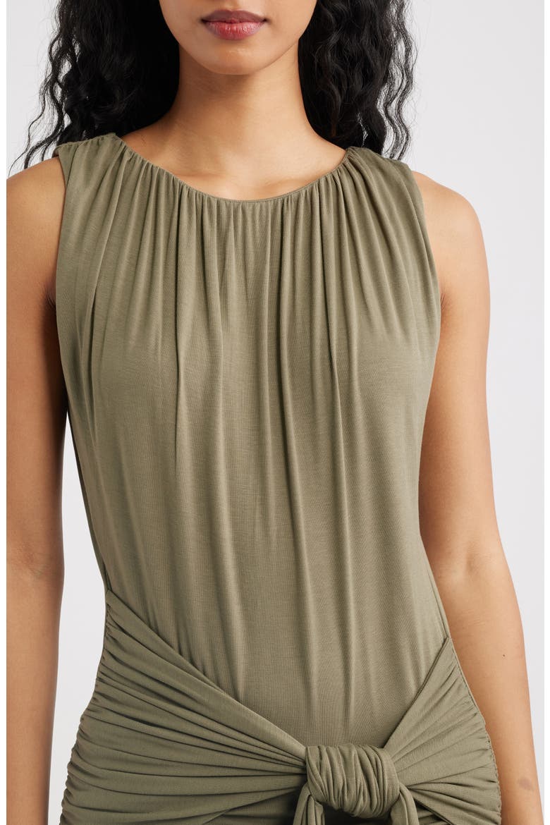 Nua Tie Front Knit Maxi Dress, Alternate, color, GREEN
