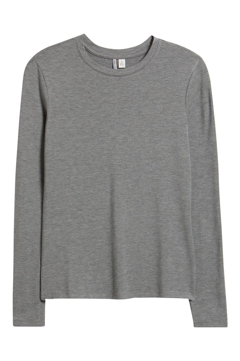 Long Sleeve Crewneck T-Shirt, Alternate, color, GREY DARK HEATHER