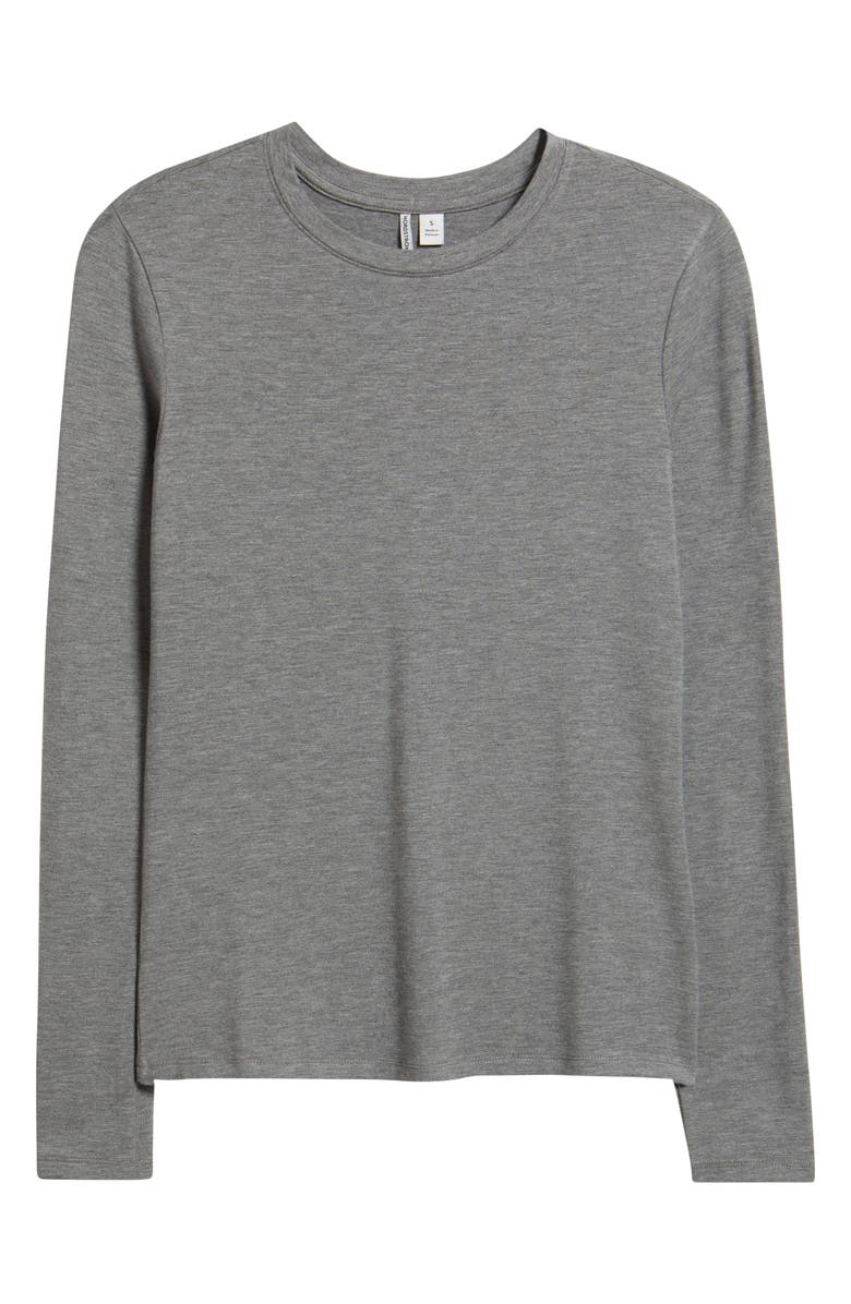 Nordstrom Long Sleeve Crewneck T-Shirt, Alternate, color, Grey Dark Heather
