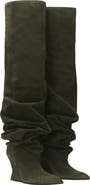 Balmain Suede leather Wedge thigh-high boots