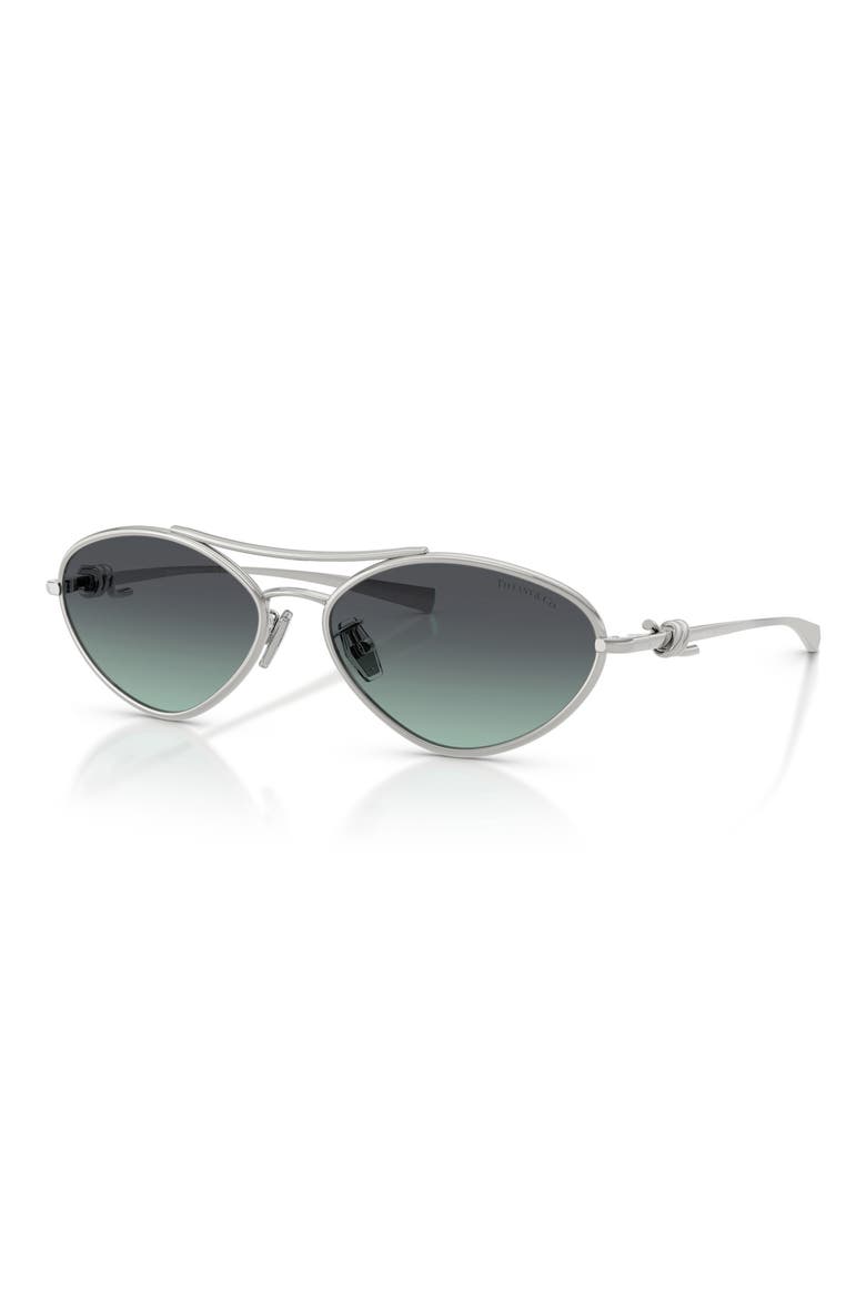 58mm Irregular Sunglasses, Alternate, color, SILVER / AZURE GRADIENT GREY
