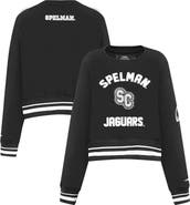 PRO STANDARD Women's Pro Standard Black Spelman College Jaguars Pearl Cropped Pullover Sweatshirt