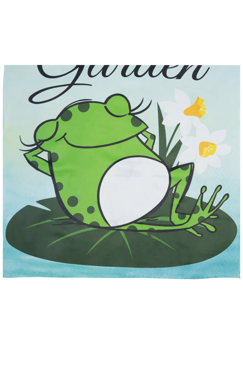 Northlight Life is Better in the Garden Green Frog Outdoor House Flag - 28" x 40", Alternate, color, Green
