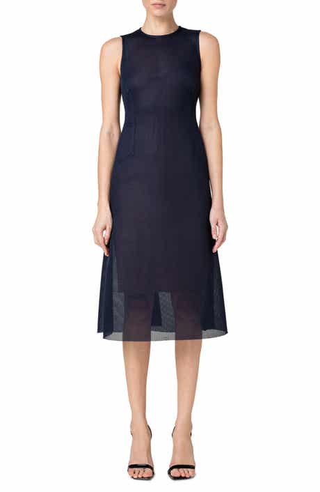 Akris Techno Grid Sleeveless Dress