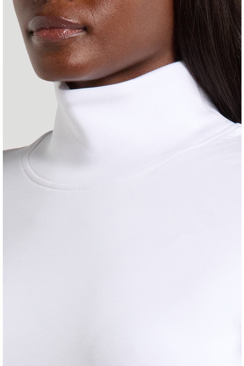 Dreamweave Recycled Polyester Blend Mock Neck Sweatshirt, Alternate, color, BRILLIANT WHITE