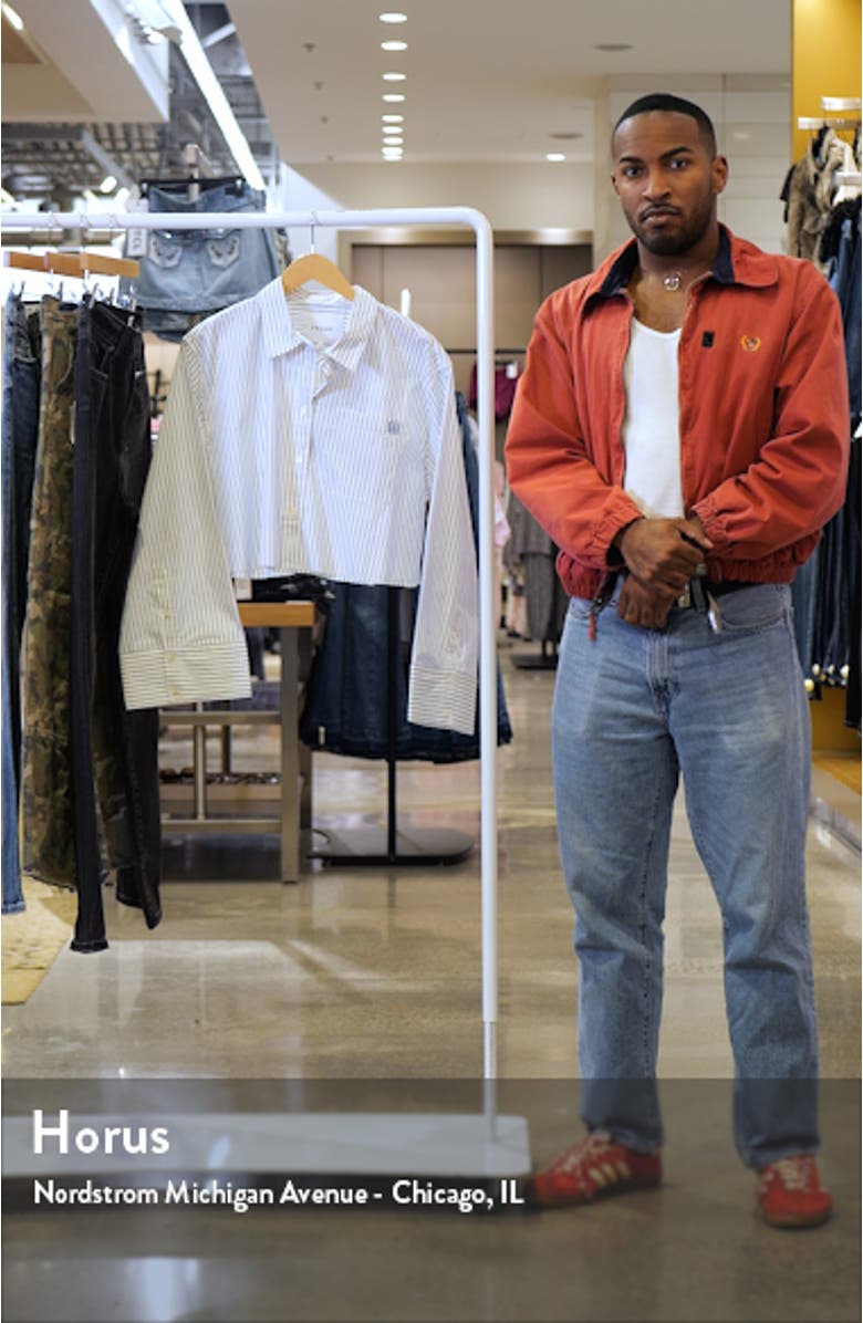 Stripe Wide Sleeve Crop Shirt, sales video thumbnail